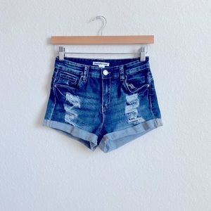 Charlotte Russe Distressed Cuffed Shorts.  Size 5.  Excellent condition.